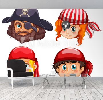 Picture of Four faces of pirate crews